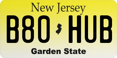 NJ license plate B80HUB