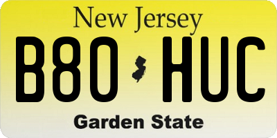 NJ license plate B80HUC