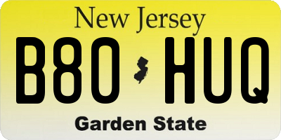 NJ license plate B80HUQ