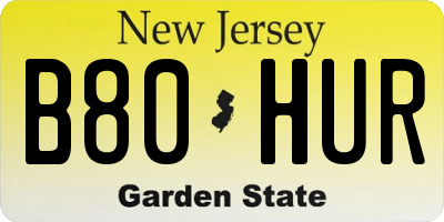 NJ license plate B80HUR