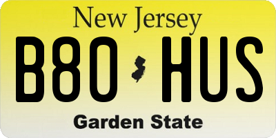 NJ license plate B80HUS