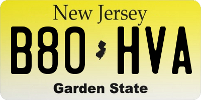 NJ license plate B80HVA