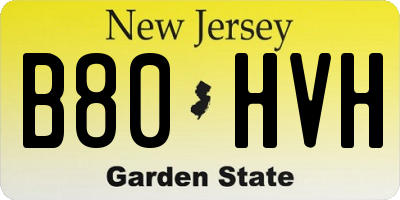 NJ license plate B80HVH