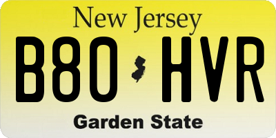NJ license plate B80HVR