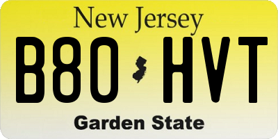 NJ license plate B80HVT