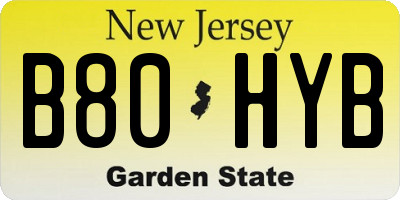 NJ license plate B80HYB