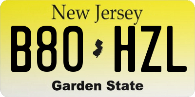NJ license plate B80HZL