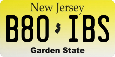 NJ license plate B80IBS