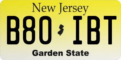 NJ license plate B80IBT