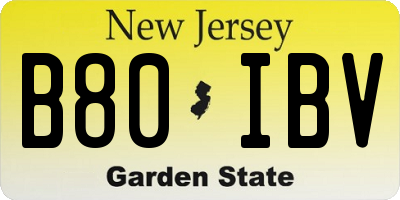 NJ license plate B80IBV