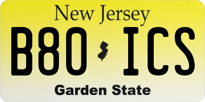NJ license plate B80ICS