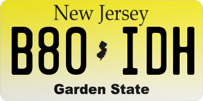 NJ license plate B80IDH