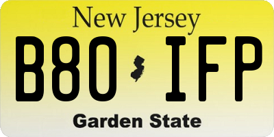 NJ license plate B80IFP