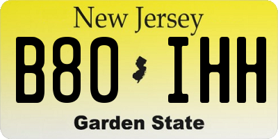 NJ license plate B80IHH