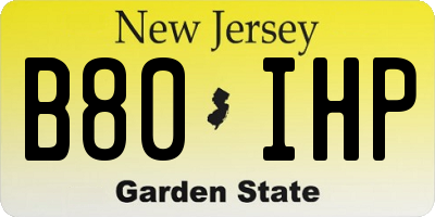 NJ license plate B80IHP