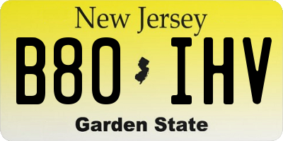 NJ license plate B80IHV