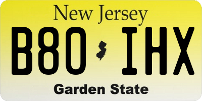 NJ license plate B80IHX