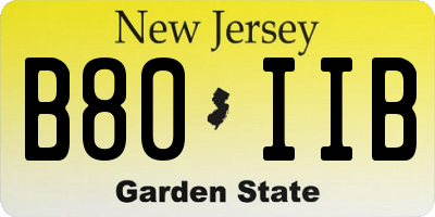 NJ license plate B80IIB