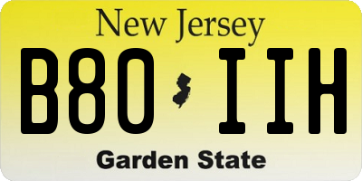 NJ license plate B80IIH