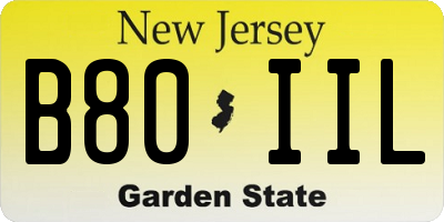 NJ license plate B80IIL