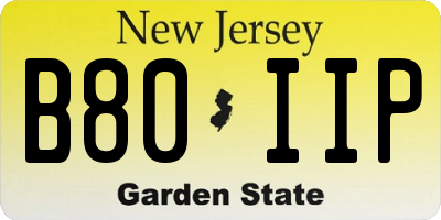 NJ license plate B80IIP