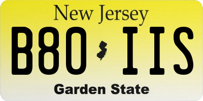 NJ license plate B80IIS