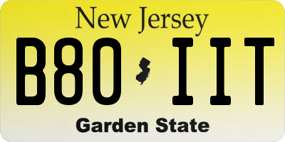 NJ license plate B80IIT