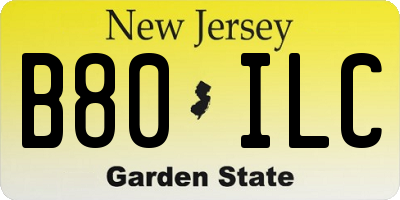 NJ license plate B80ILC