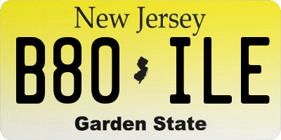 NJ license plate B80ILE