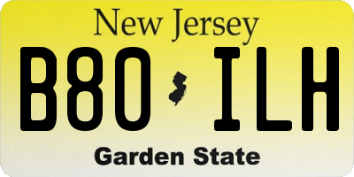 NJ license plate B80ILH