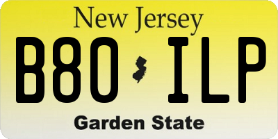 NJ license plate B80ILP