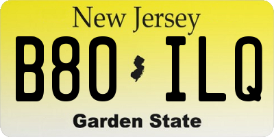 NJ license plate B80ILQ