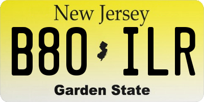 NJ license plate B80ILR