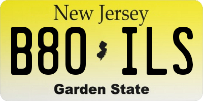 NJ license plate B80ILS