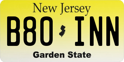 NJ license plate B80INN
