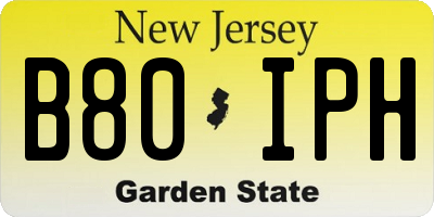 NJ license plate B80IPH