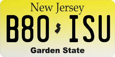 NJ license plate B80ISU