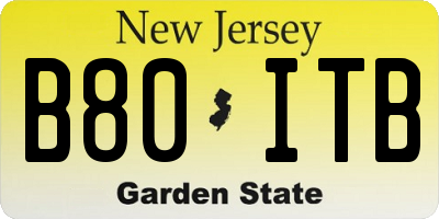 NJ license plate B80ITB