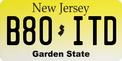 NJ license plate B80ITD