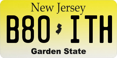 NJ license plate B80ITH