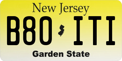 NJ license plate B80ITI