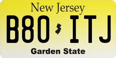 NJ license plate B80ITJ