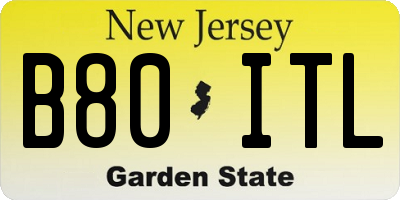 NJ license plate B80ITL