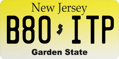 NJ license plate B80ITP
