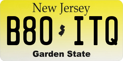 NJ license plate B80ITQ
