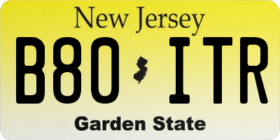 NJ license plate B80ITR