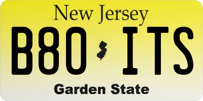NJ license plate B80ITS