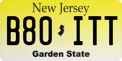 NJ license plate B80ITT