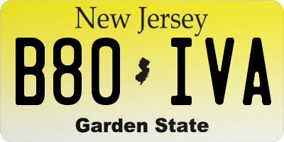 NJ license plate B80IVA