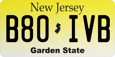 NJ license plate B80IVB